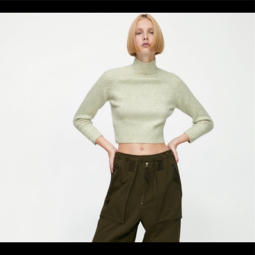 Zara Mock Neck Knit Sweater